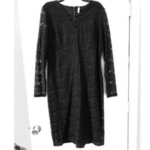 Black Lace Midi Dress